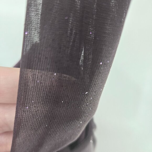 Vintage Speechless Smoky Purple Blue Rosette Shimmer Glitter Y2K Midi Dress - Picture 13 of 15